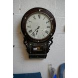 Inlaid antique American drop dial clock - Working