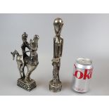 2 interesting metal figures - Approx H: 25cm (height of tallest)