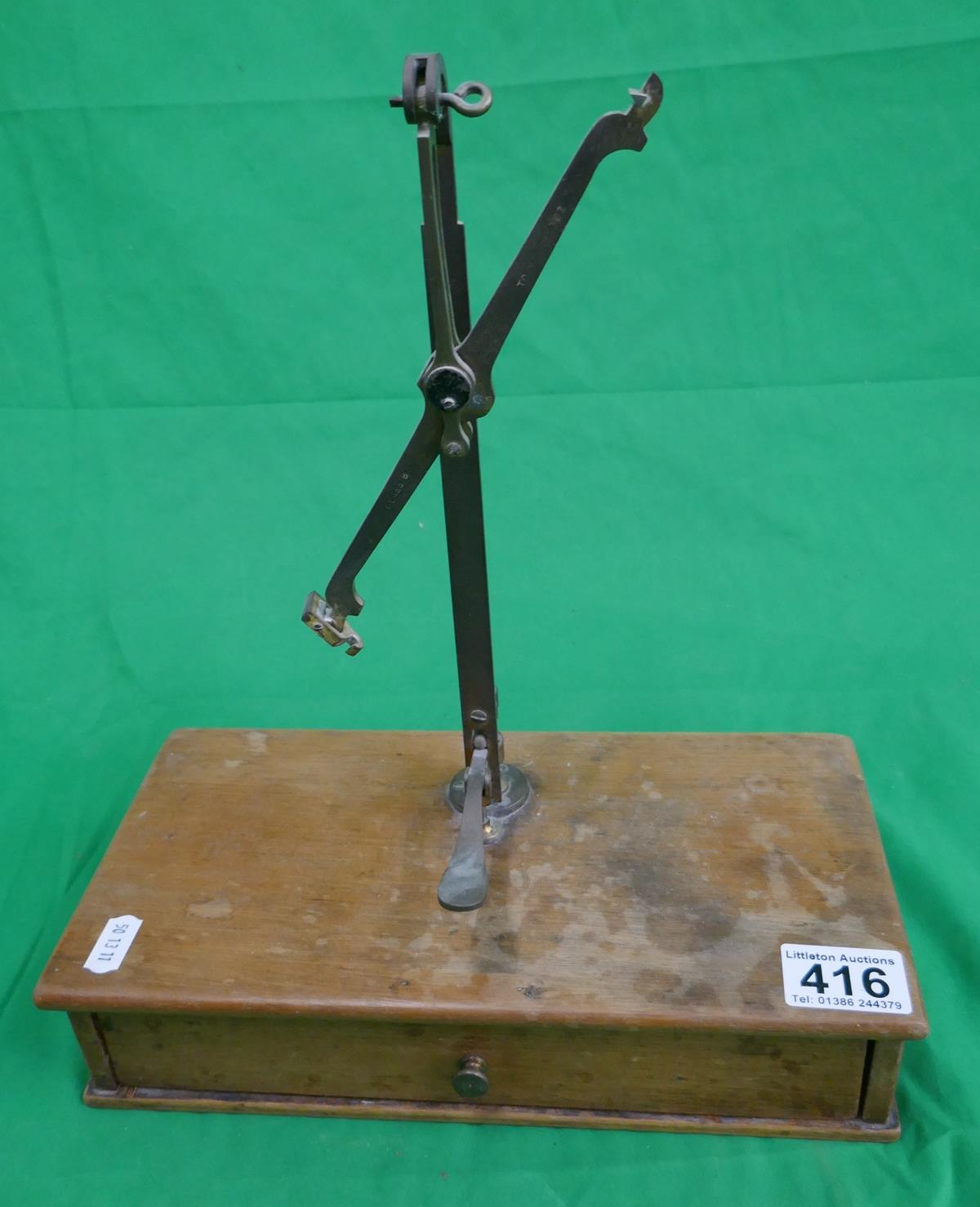 Scales with drawer, contents to include compass