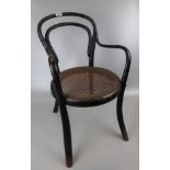 Bentwood child's bergère seated armchair