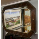 Antique bevelled glass mirror