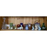 Shelf of collectables to include SylvaC & Crown Devon
