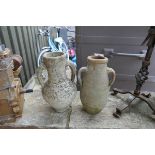 2 antique stoneware urns