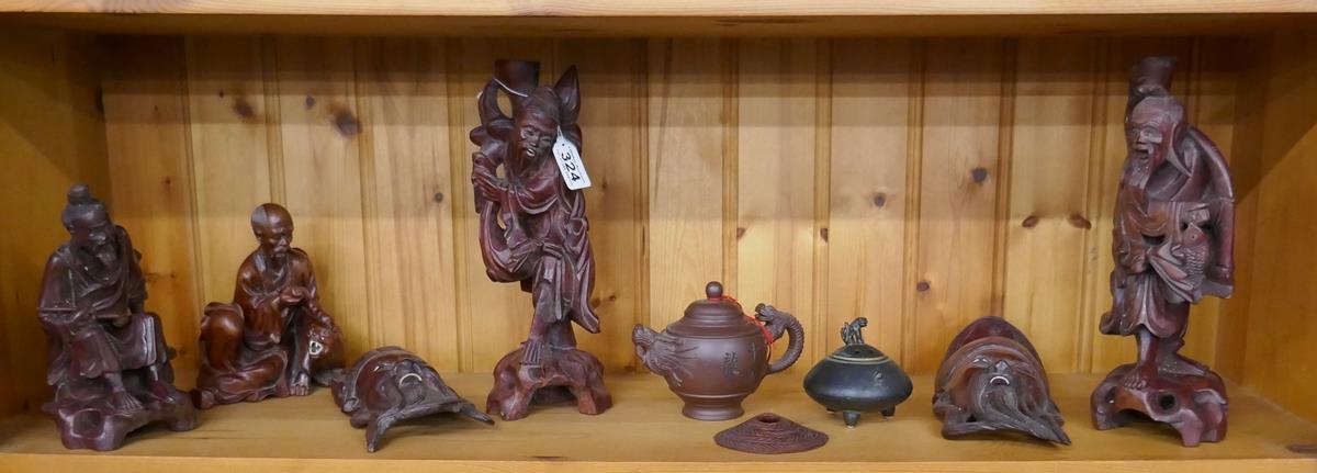 Collection of Oriental figures etc