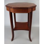 Octagonal mahogany inlaid occasional table