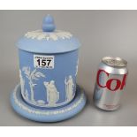 Victorian Wedgwood Jasperware biscuit barrel