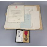 Cased OBE with paperwork