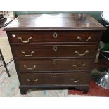 Small mahogany inlaid chest of 4 drawers - Approx size: W: 78cm D: 46cm H: 78cm