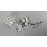 White metal & crystal flower