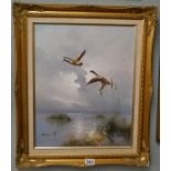 Oil on canvas - Ducks - Signed Patrick - Approx image size: 39cm x 50cm