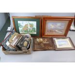 Collection of pictures and photo frames