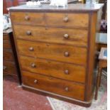 Tall antique mahogany chest of drawers - Approx. W:118cm D:54cm H:133cm
