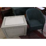 Lloyd Loom tub chair and painted storage box