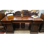 Fine quality antique mahogany pedestal sideboard - Approx. W:199cm D:68cm H:123cm