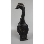 Cast iron door stop in form of goose