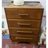 Oak Art Deco chest of drawers - Approx. W:68cm D:44cm H:93cm