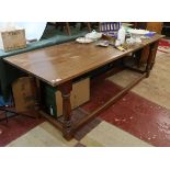Large mahogany refectory table - Approx. L:244cm W:79cm H:77cm