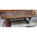 Oak refectory table - Approx. L:213cm W:91cm H:76cm