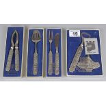 Collection Norwegian pewter flatware