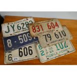 Collection of vintage American number plates