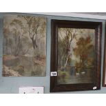 2 oil paintings - River scenes