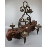 Gothic themed rams head centre light - Approx. L:74cm