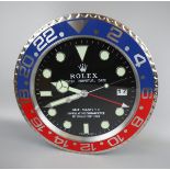 Reproduction Rolex advertising clock with sweeping second hand