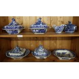 Collection of blue and white china