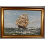 Earl Collins oil on canvas - Ship at sea - Approx. IS 90cm x 60cm