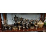 Collection of silver and EPNS trophies