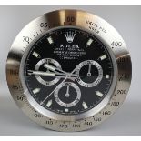 Reproduction Rolex advertising clock with sweeping second hand