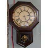 Antique American drop dial wall clock