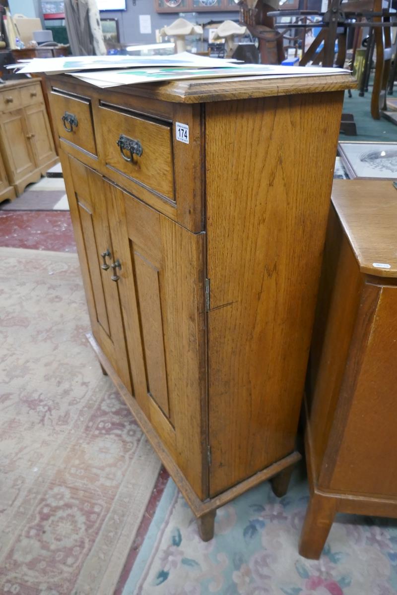 Edwardian oak stationary cupboard - Approx. W:89cm D:32cm H:112cm - Image 5 of 8