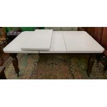 Edwardian wind out dining table with painted top - Approx. L:224cm W:120cm H:74cm