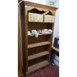 Large pine bookcase - Approx. W:98cm D:35cm H:193cm