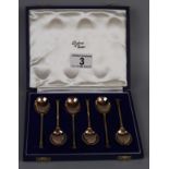 Hallmarked silver gilt teaspoon set