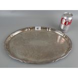 Decorative oval silver plate tray
