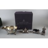 Collection of Mappin & Webb to include a hallmarked silver sauce boat - Approx weight of sauceboat