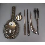 Collectables to include silver handled glove stretcher