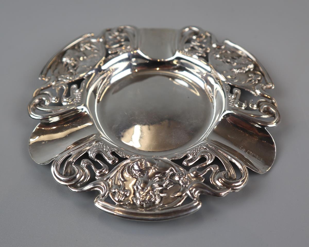 Art Nouveau hallmarked silver ashtray - Approx 36g - Image 2 of 4