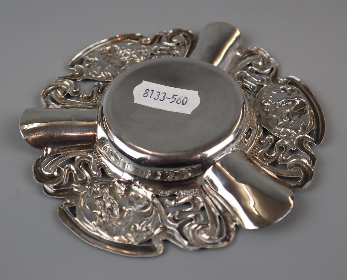 Art Nouveau hallmarked silver ashtray - Approx 36g - Image 4 of 4