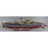 R/C model boat - HMS K80 'Bluebell' with motor and steering servo - Approx. L: 87cm