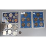 Collection of coins to include two English crown sets and pre-decimal set