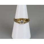 18ct gold diamond set ring - Approx size O