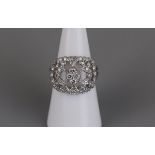 Platinum & diamond set ring - Approx size M