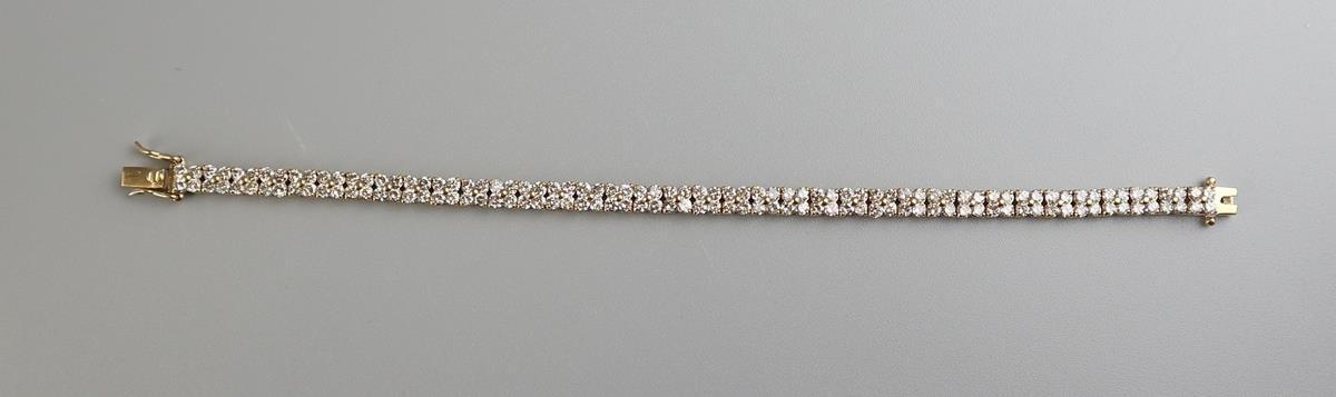 Fine 18ct gold diamond set bracelet - Approx 15g - Bild 2 aus 3
