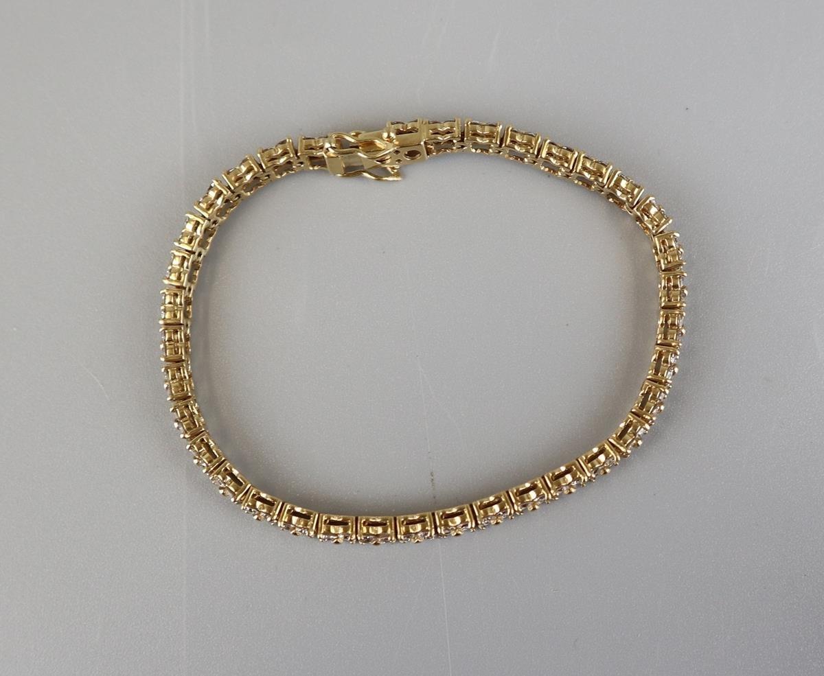 Fine 18ct gold diamond set bracelet - Approx 15g - Bild 3 aus 3