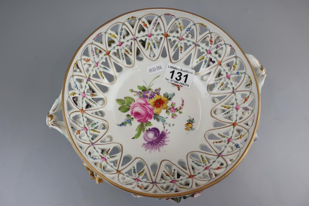 Dresden bowl adorned with flowers - Image 3 of 4