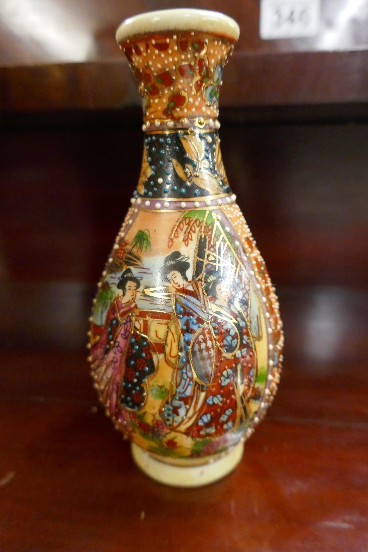 2 Chinese Satsuma vases - Approx. H of tallest: 31cm - Image 4 of 5