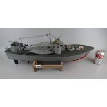 R/C model boat - Patrol boat with motor and steering servo - Approx. L: 70cm